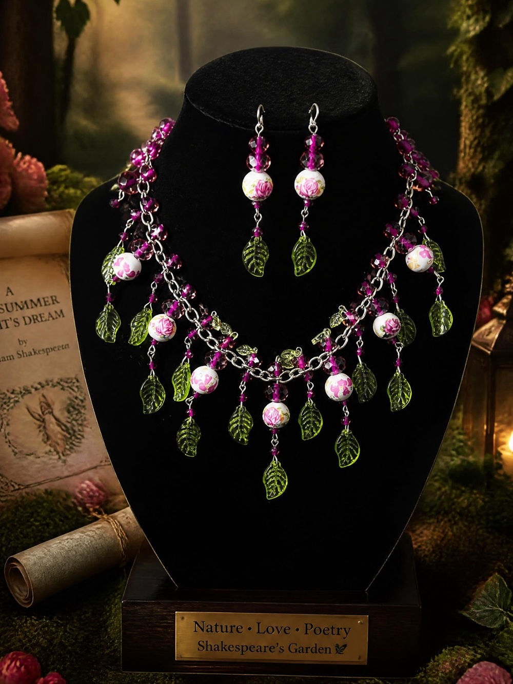 Drops 10/3 ✨ “Titania’s Bower” Hand-Wired Artisan Statement Necklace & Earrings